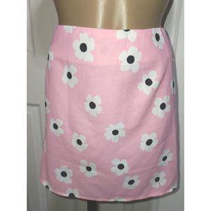 Princess Polly Skirt Size 12 Pink , Black Polka Dot Zip Back